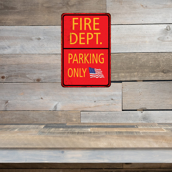 Fire Department Parking Only Military Police 8x12 Metal Sign