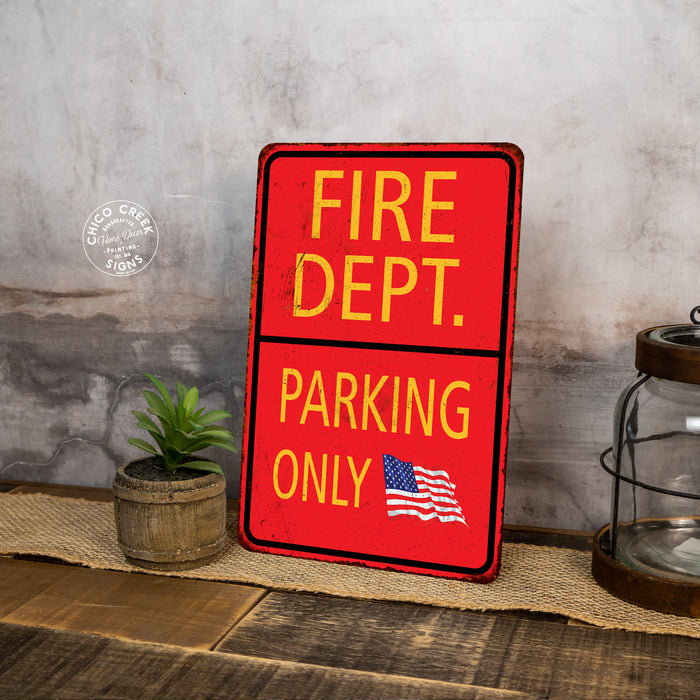 Fire Department Parking Only Military Police 8x12 Metal Sign