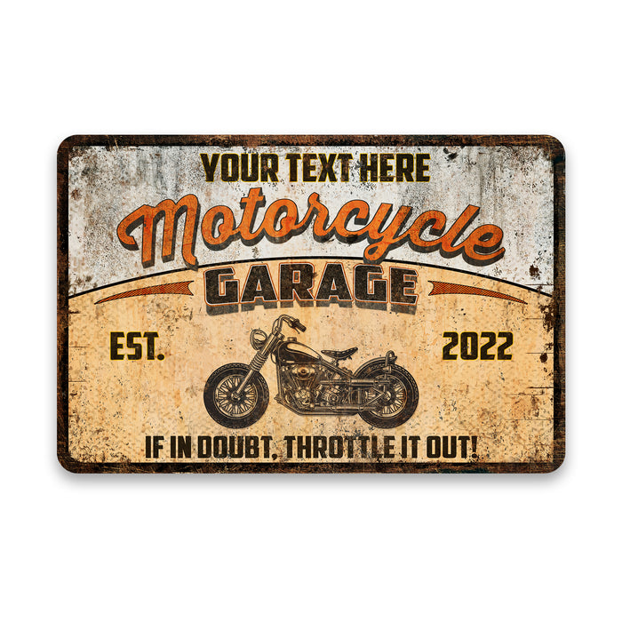 Personalized Motorcycle Garage Sign Bike Shop Den Wall Decor Mechanic Auto 108122002003