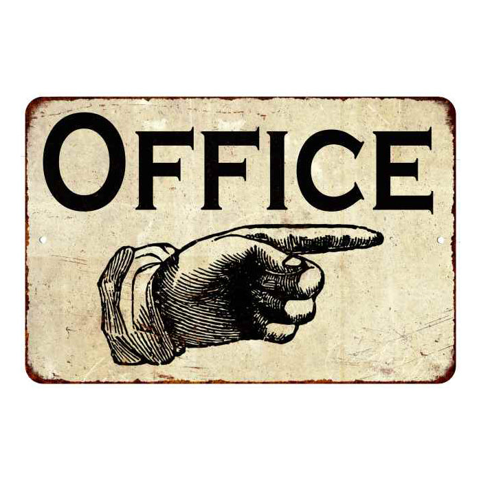 Office Right  Sign Vintage Wall Décor Signs Art Decorations Tin Gift