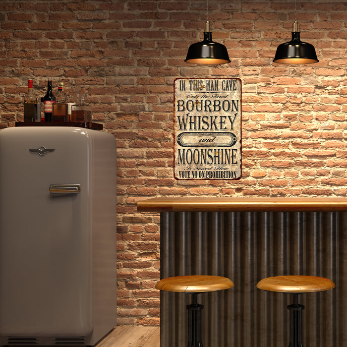Bourbon Whiskey and Moonshine Metal Sign