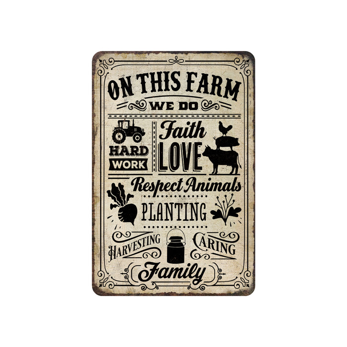 On This Farm Sign Tan Farm Life Faith Love Farmhouse Home Decor Gift 108120069002