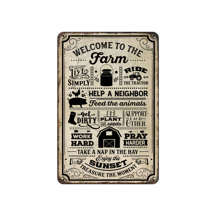 Welcome To The Farm Sign Tan Farm Life Faith Love Farmhouse Barn Home Decor Gift 108120069004