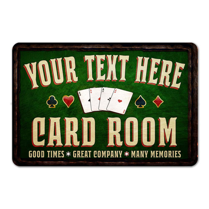 Personalized Card Room Metal Sign 108120080001