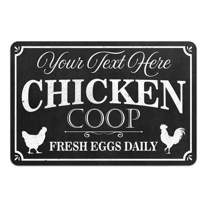 Personalized Chicken Coop Fresh Eggs Daily Farmhouse Metal Sign 108120084001