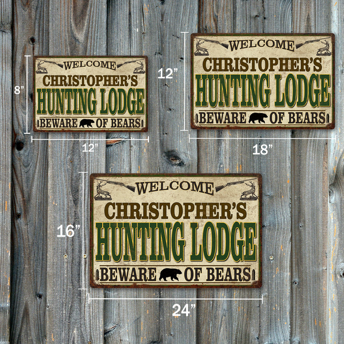 Your Name Personalized Hunting Lodge Sign Metal Man Cave Cabin Wall Decor 108120085001