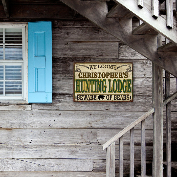 Your Name Personalized Hunting Lodge Sign Metal Man Cave Cabin Wall Decor 108120085001