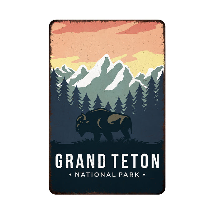 Grand Teton National Park Sign Rustic Looking Wall Decor Cabin Signs Wyoming