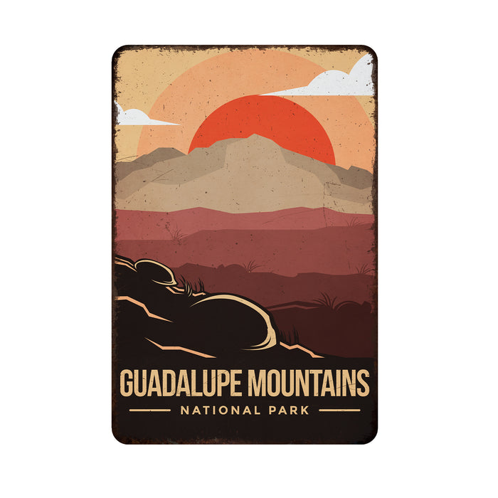 Guadalupe Mountains National Park Sign Rustic Looking Wall Decor Camping Hiking Texas