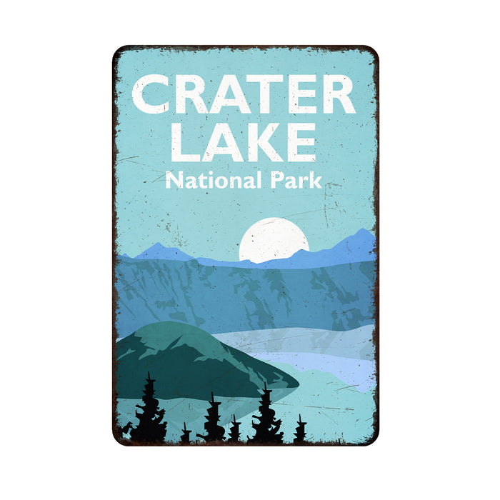 Crater Lake National Park Sign Rustic Looking Wall Decor Hiking Camping Oregon