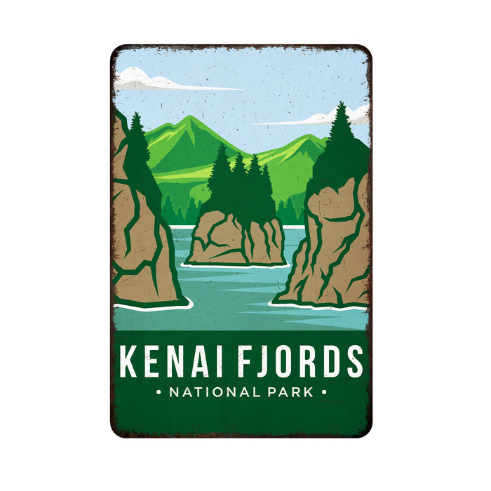 Kenai Fjords National Park Sign Rustic Looking Wall Decor Cabin Decorative Signs Alaska