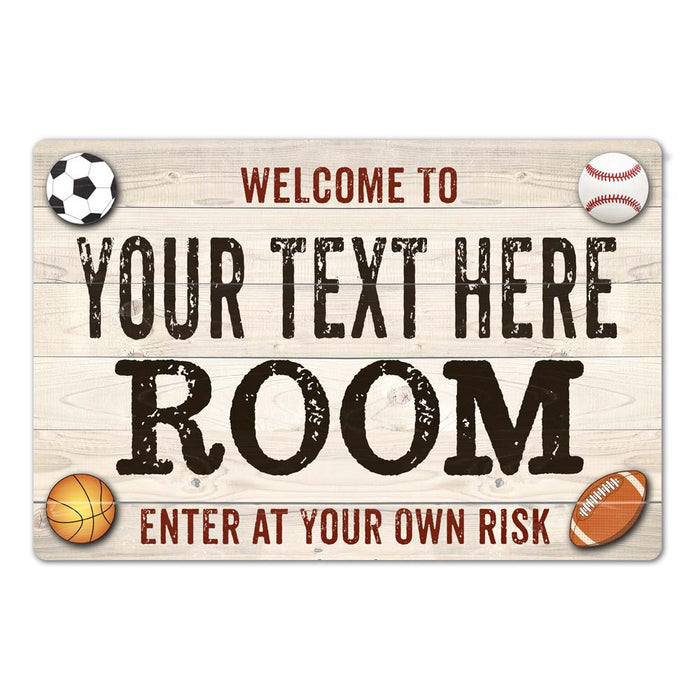 Personalized Kids Room Bedroom Sign Boy's Metal Sign 108120090001