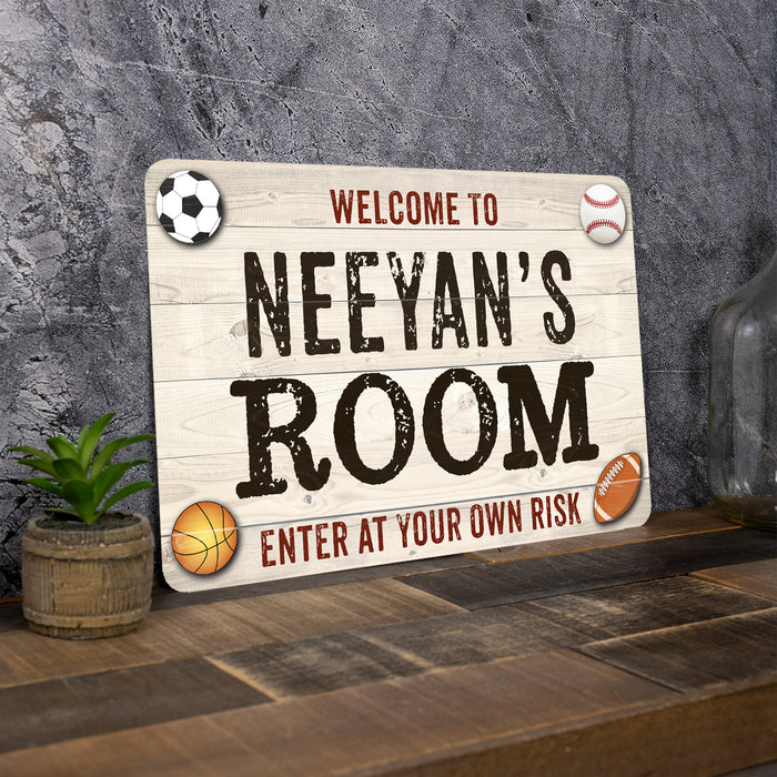 Personalized Kids Room Bedroom Sign Boy's Metal Sign 108120090001