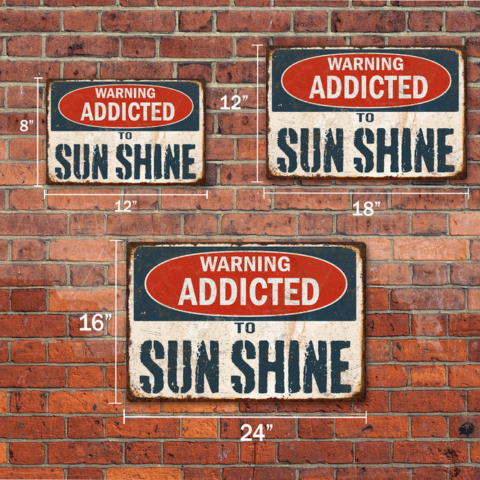 Personalized Warning Addicted To... Distressed Metal Sign Garage Shop Custom 108120091001