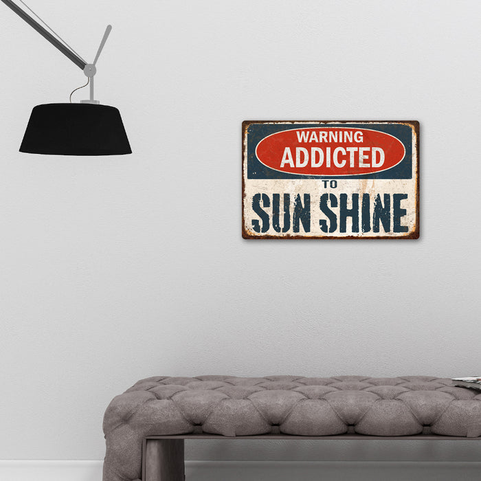Personalized Warning Addicted To... Distressed Metal Sign Garage Shop Custom 108120091001