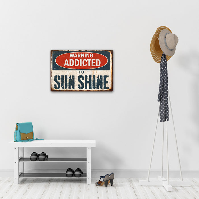 Personalized Warning Addicted To... Distressed Metal Sign Garage Shop Custom 108120091001