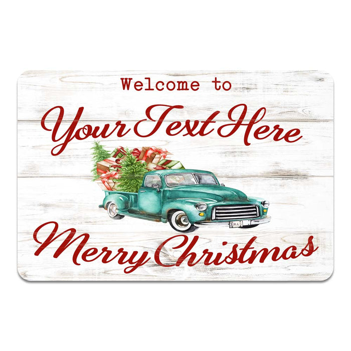 Personalized Welcome to... Merry Christmas Holiday Gift Decor Metal Sign 108120094001