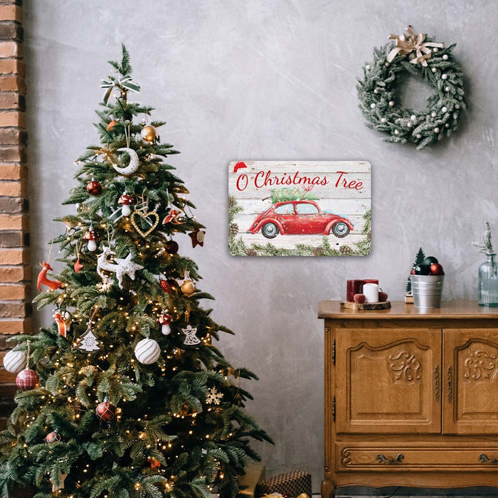 O' Christmas Tree Vintage Holiday Theme Christmas Winter Metal Sign 108120097006