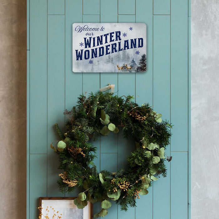 Welcome To Our Winter Wonderland Vintage Holiday Theme Christmas Winter Metal Sign 108120097007