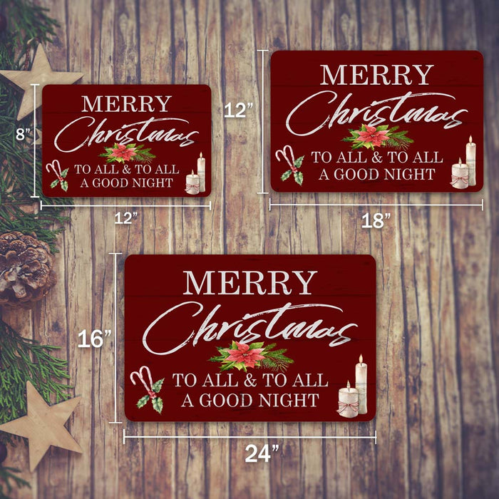 Merry Christmas To All And To All A Good Night Vintage Holiday Theme Christmas Winter Metal Sign 108120097008