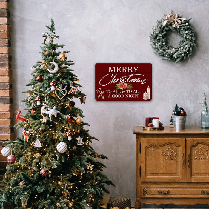 Merry Christmas To All And To All A Good Night Vintage Holiday Theme Christmas Winter Metal Sign 108120097008