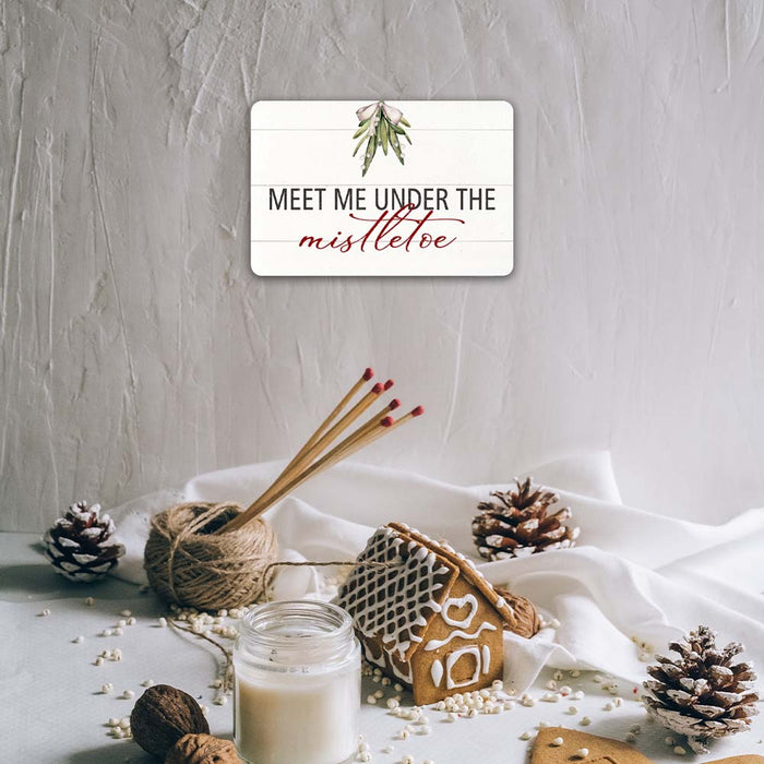 Meet Me Under The Mistletoe Vintage Holiday Theme Christmas Winter Metal Sign 108120097013