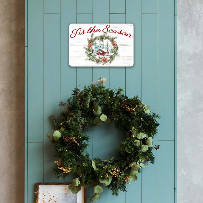 Tis The Season Vintage Holiday Theme Christmas Winter Metal Sign 108120097015