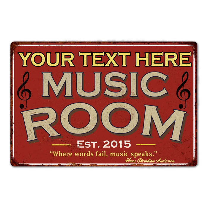 Personalized Music Room Metal Sign 108120105001