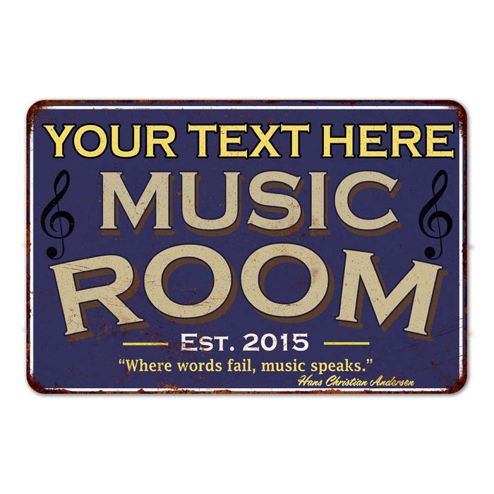 Personalized Music Room Metal Sign 108120106001