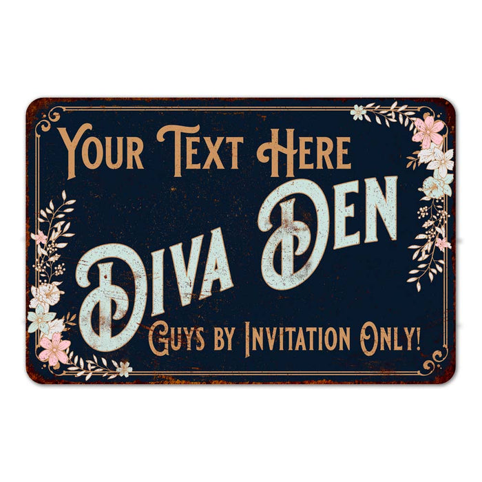 Diva Den Personalized Victorian Metal Sign