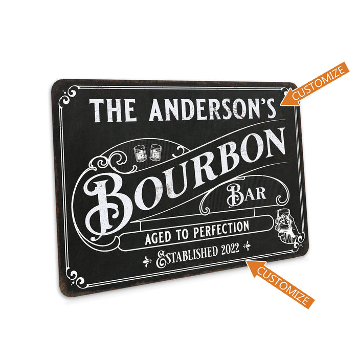 Personalized Bourbon Bar Sign Alcohol Whisky Beer Man Cave Metal Home Decor Gift 108120122001