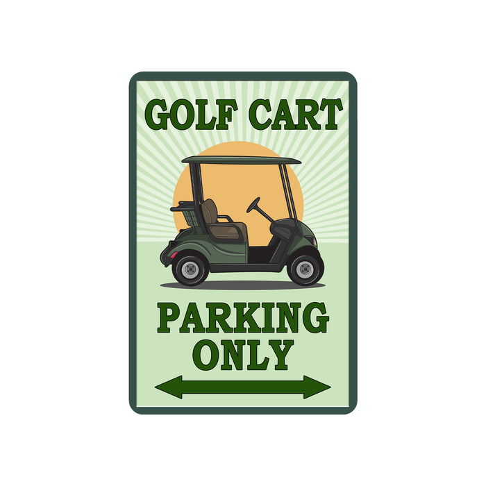 Golf Cart Parking Only Sign Course Decor Wall Metal Parking Sign
