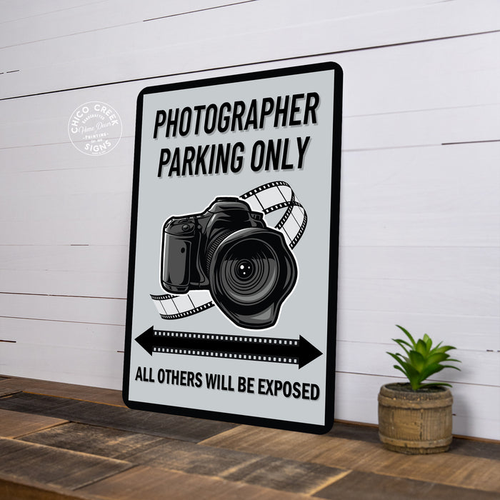 Photographer Parking Only Sign Camera Media Press Metal Parking Sign 108122001007