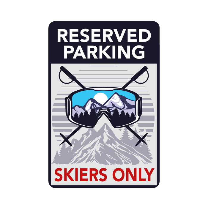 Skier Only Reserved Parking Sign Winter Metal Parking Decor 108122001019