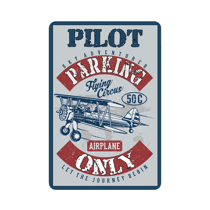 Pilot Parking Only Sign Airplane Air Force Metal Parking Decor 108122001022