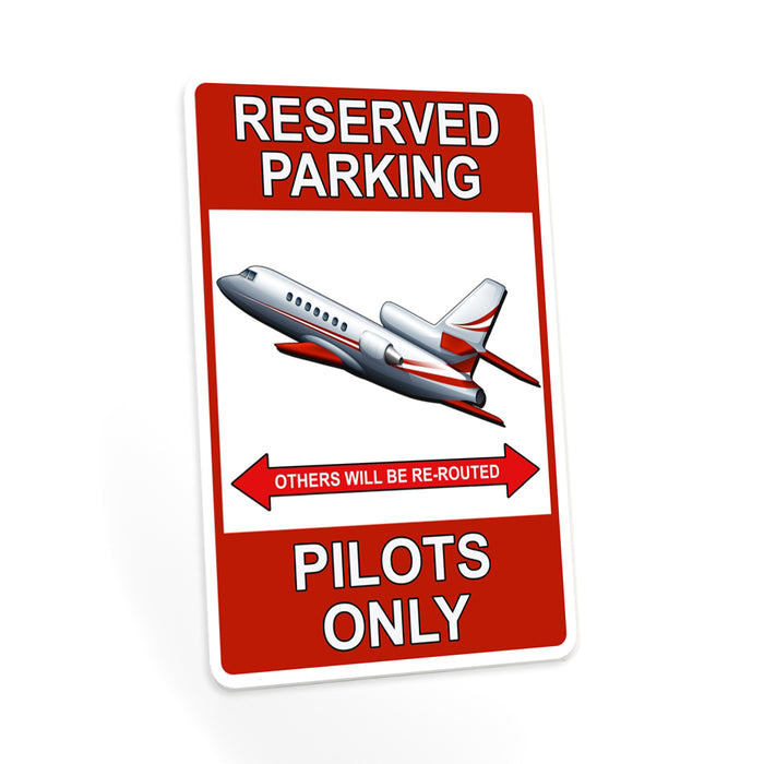 Pilots Only Parking Sign Airplane Helicopter Metal Parking Decor 108122001024