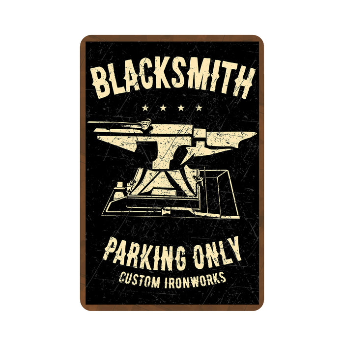 Blacksmith Parking Only Sign Anvil Forge Farrier Metal Parking Decor