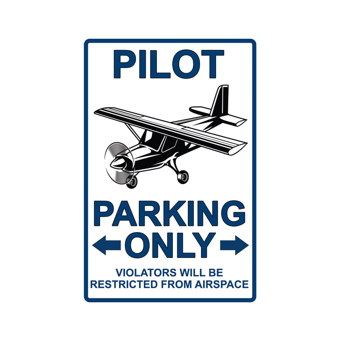 Pilot Parking Only Sign Airplane Air Force Decor Metal Parking 108122001027