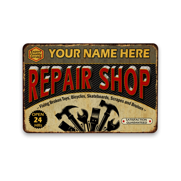 Personalized Repair Shop Sign Garage Den Wall Decor Dad Grandpa Gift Mechanic Tools 108122002006