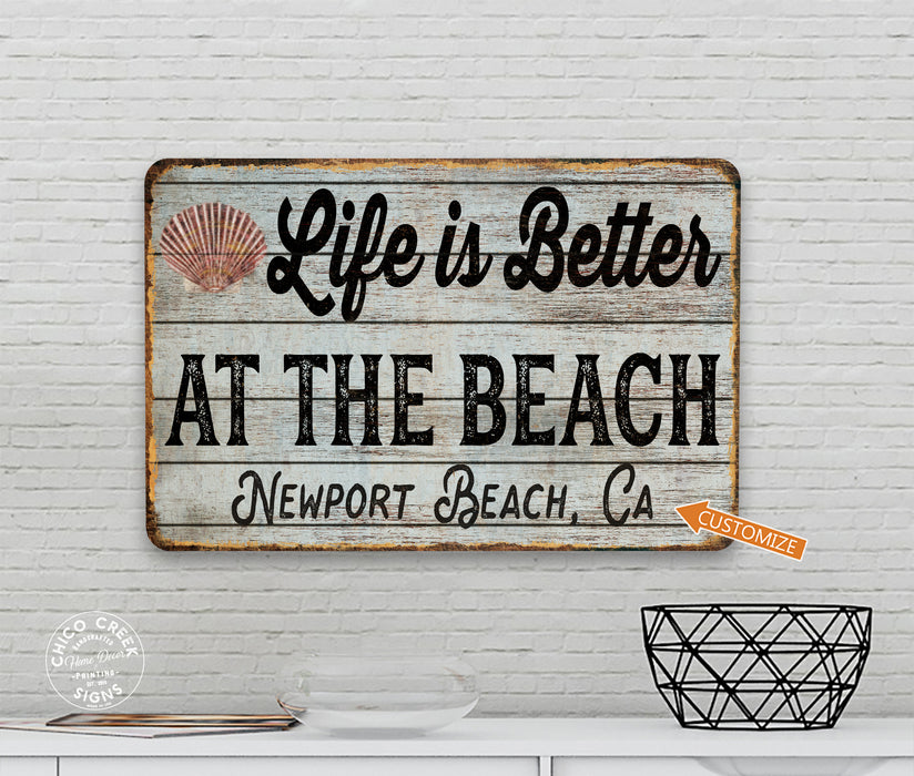 Personalized Life Is Better At The Beach Sign 108122002013