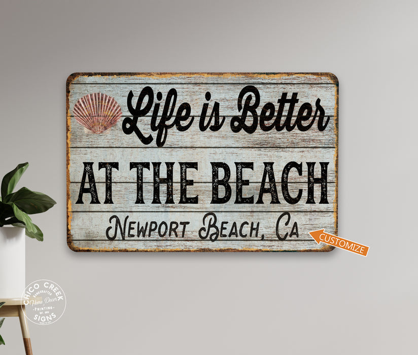 Personalized Life Is Better At The Beach Sign 108122002013