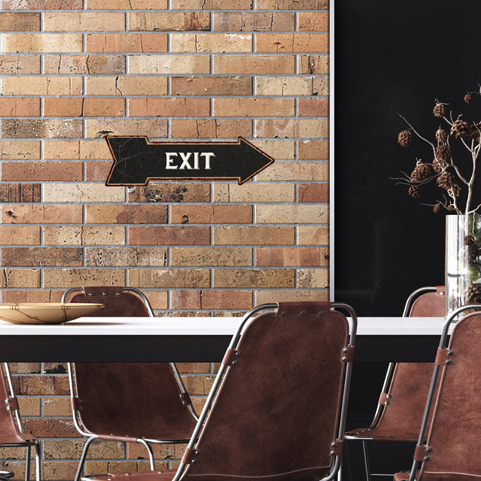 Exit Black Rt Arrow Vintage Looking Metal Sign