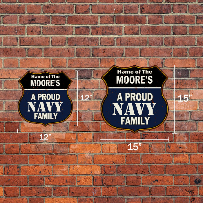 Personalized Proud Navy Family Shield Metal 12x12 Gift 211110017001