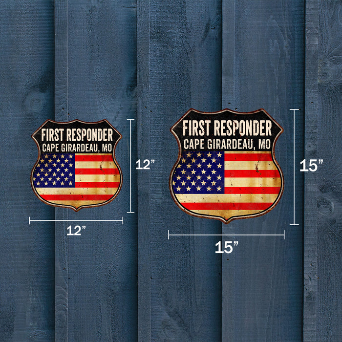 Signs Your City, ST First Responder USA 12x12 Metal Sign Fire Police 211110022001