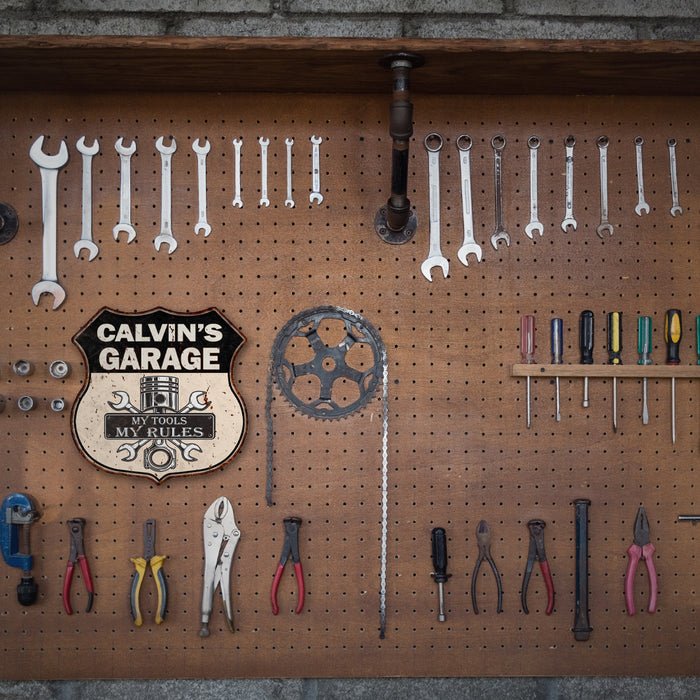 Personalized Garage My Tools My Rules Metal Sign 211110024001