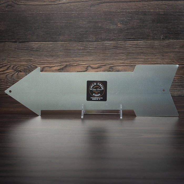 Restroom Black Rt Arrow Vintage Looking Metal Sign 5x17 205170003003