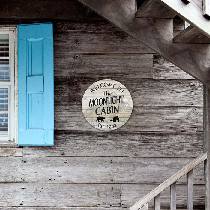 Your Name Personalized Cabin Rustic Style White Wood Sign Wall Décor Man Cave Gift B3-00140021001