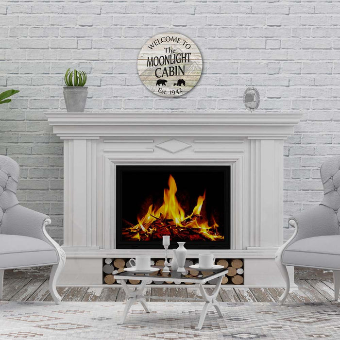 Your Name Personalized Cabin Rustic Style White Wood Sign Wall Décor Man Cave Gift B3-00140021001