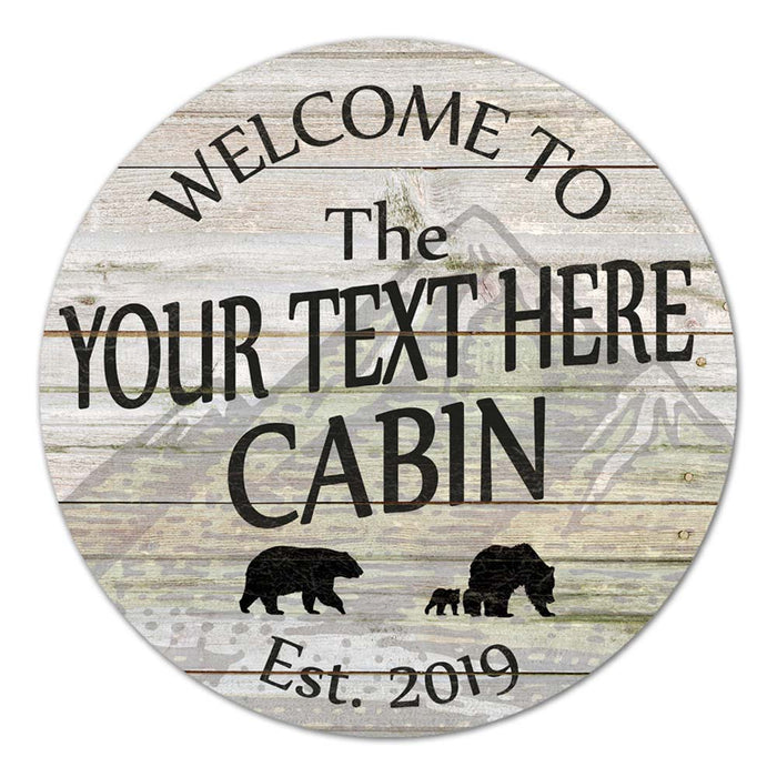 Your Name Personalized Cabin Rustic Style White Wood Sign Wall Décor Man Cave Gift B3-00140021001