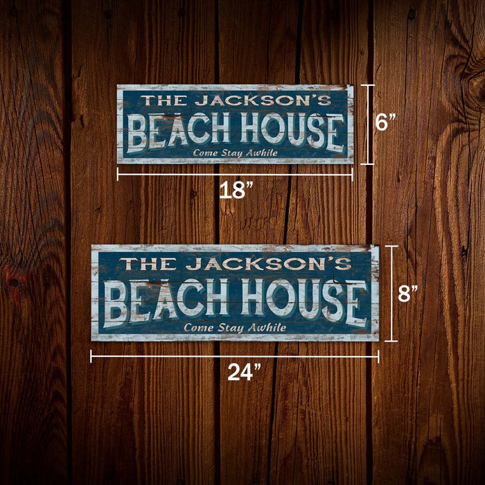 Personalized Beach House Rustic Looking Home Decor Wood Sign Gift B3-06180002001